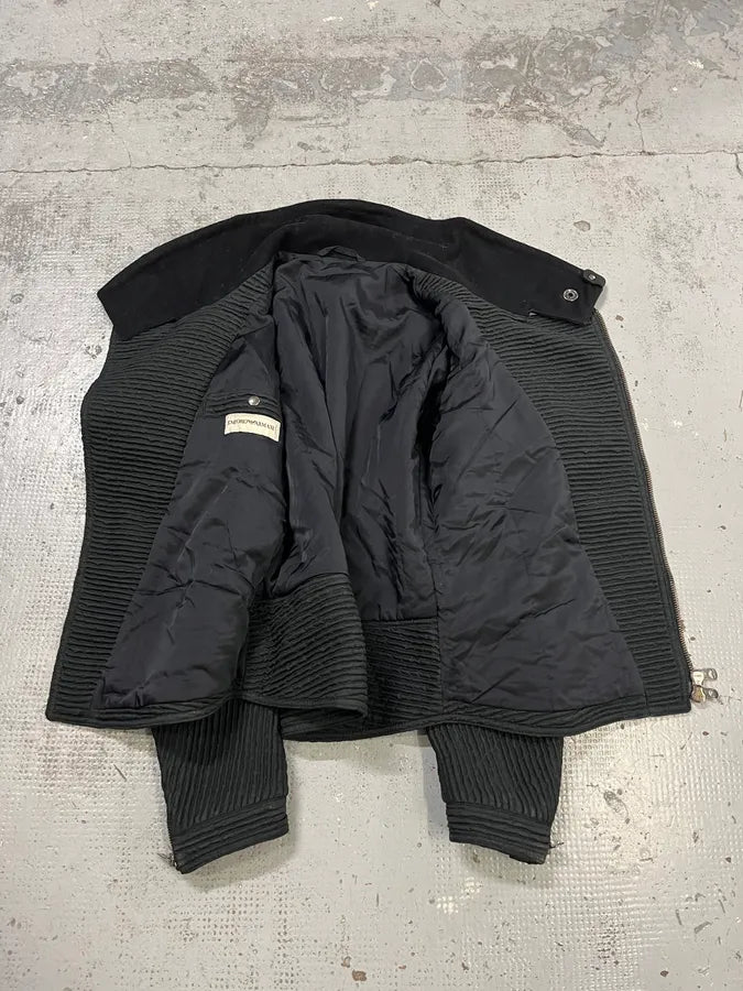 AW2002 Emporio Armani Pleated Cropped Asymmetrical Black Jacket pHxgiql 8