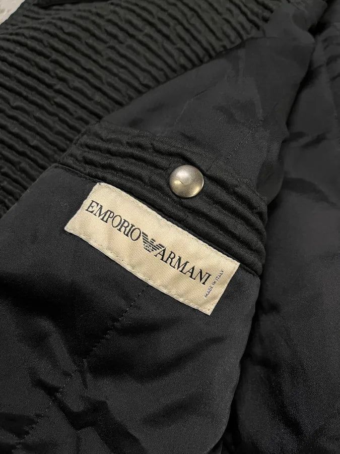 AW2002 Emporio Armani Pleated Cropped Asymmetrical Black Jacket pHxgiql 9