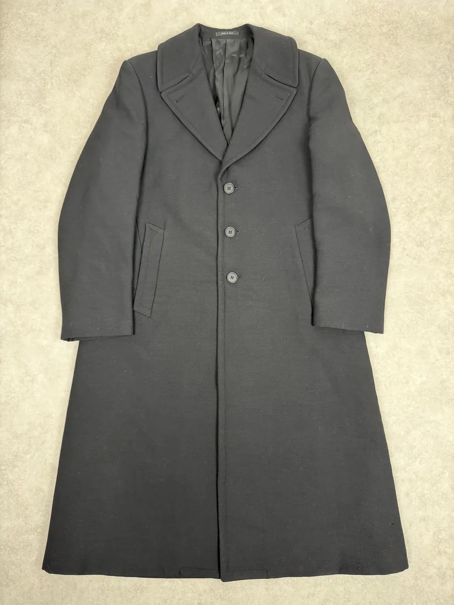 AW2002 Emporio Armani Premium Black Wool Trench Coat biVtFdi 0