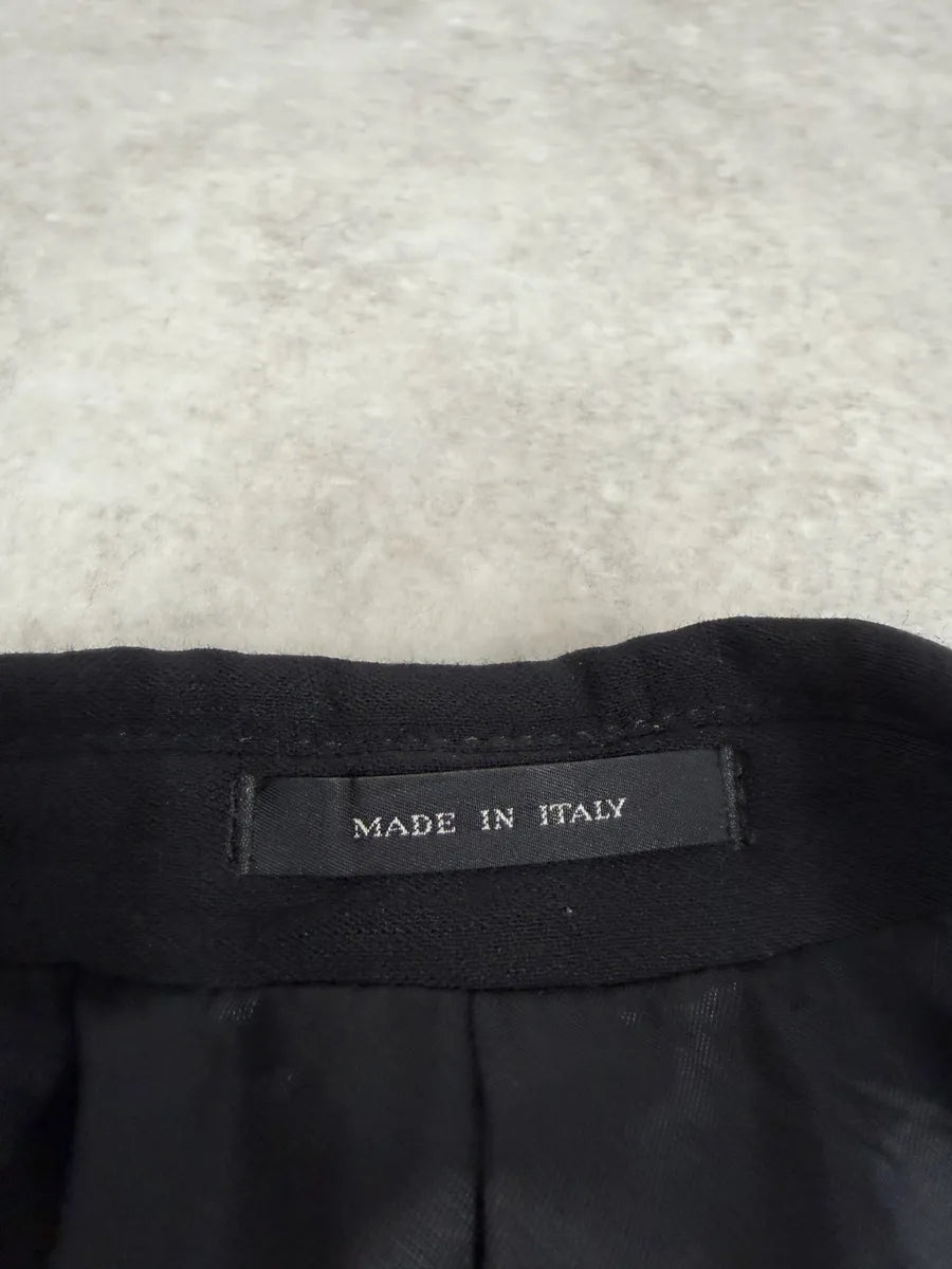 AW2002 Emporio Armani Premium Black Wool Trench Coat biVtFdi 10