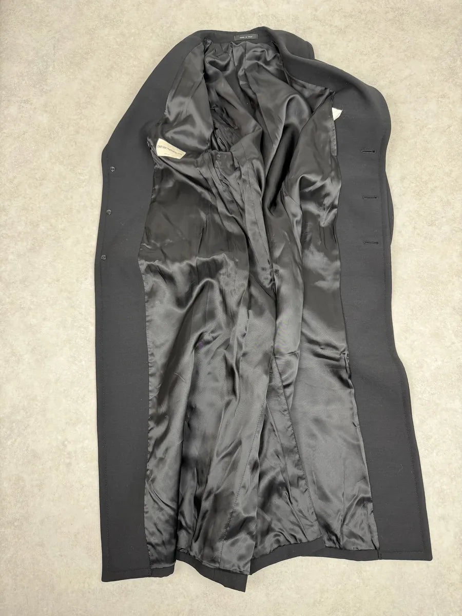 AW2002 Emporio Armani Premium Black Wool Trench Coat biVtFdi 5