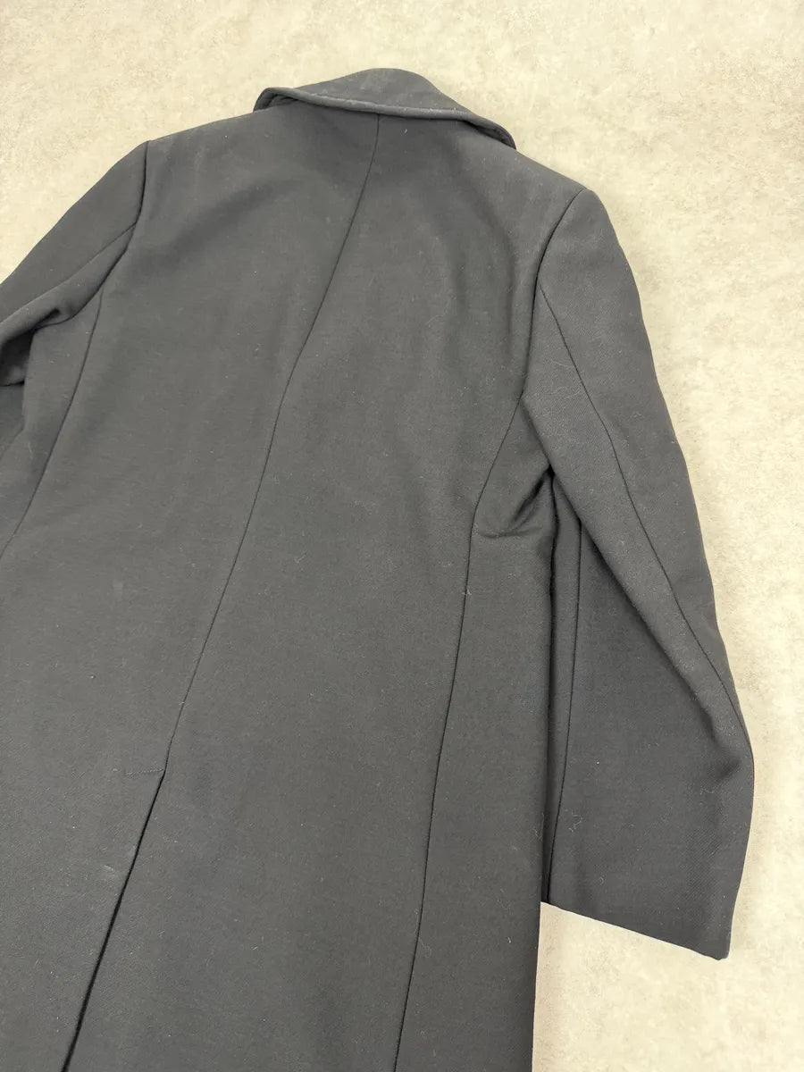 AW2002 Emporio Armani Premium Black Wool Trench Coat biVtFdi 6