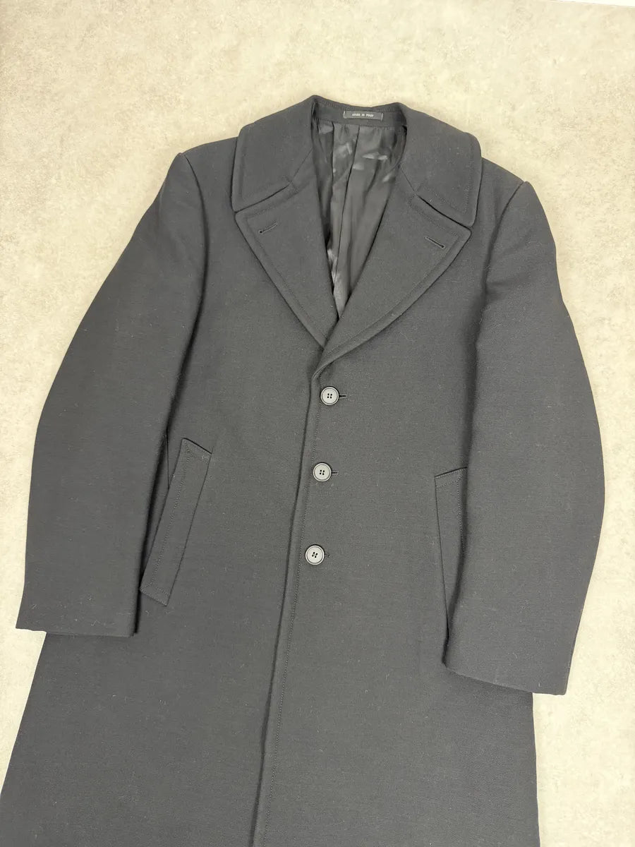 AW2002 Emporio Armani Premium Black Wool Trench Coat biVtFdi 7