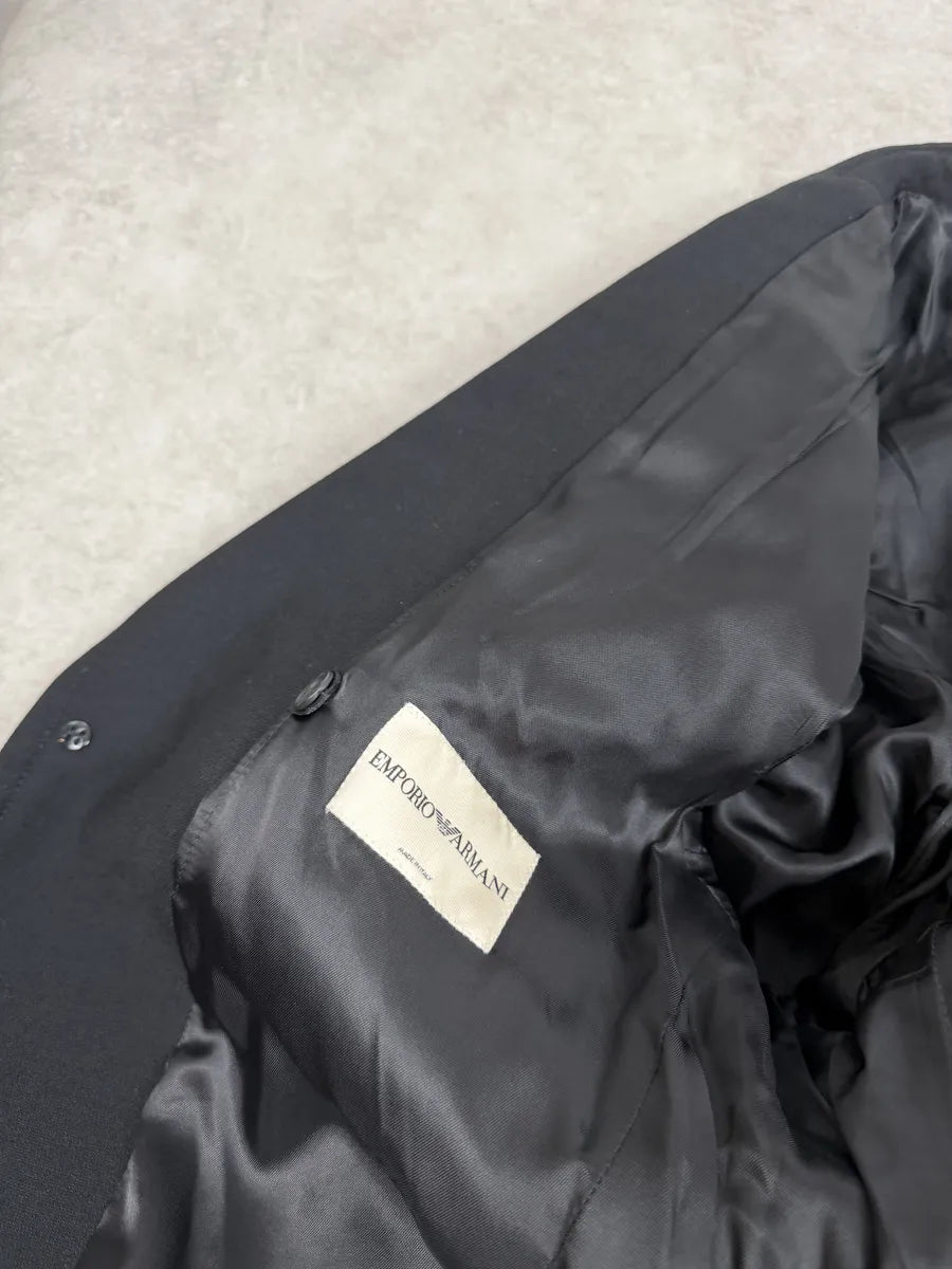 AW2002 Emporio Armani Premium Black Wool Trench Coat biVtFdi 9