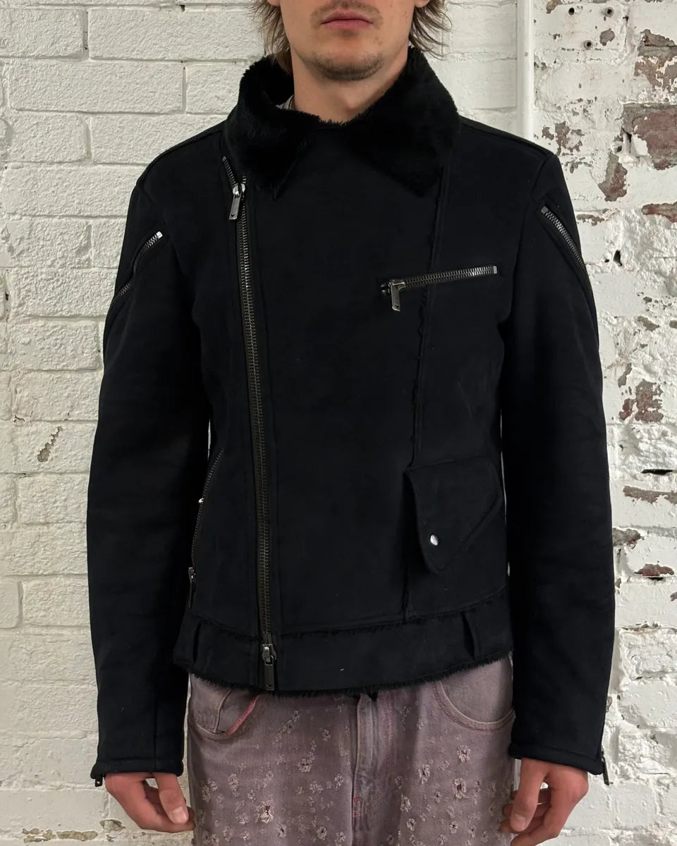 AW2002 Emporio Armani Tornado Zip Dark Suede Leather Jacket hAkPXtv 0