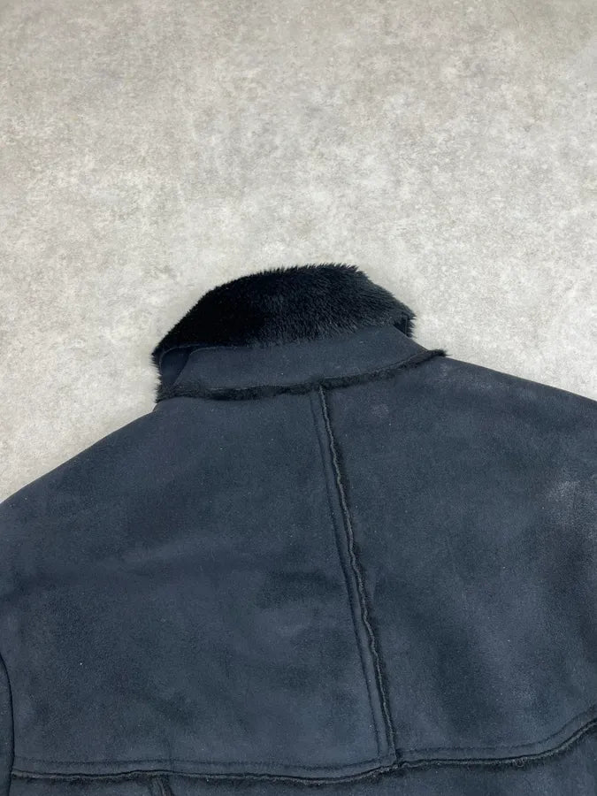 AW2002 Emporio Armani Tornado Zip Dark Suede Leather Jacket hAkPXtv 7