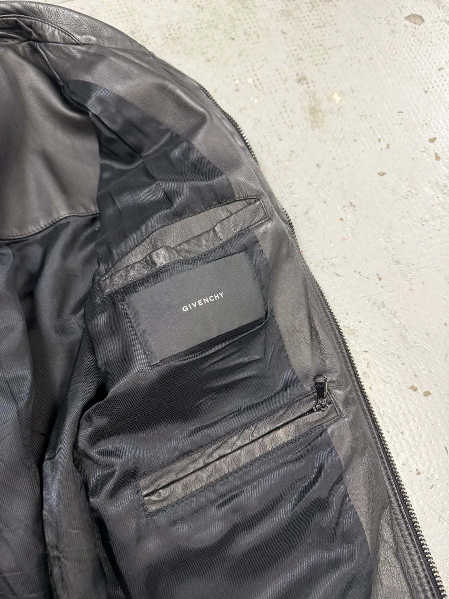 AW2002 Givenchy Black Lamb Leather Jacket NErLBPm 6