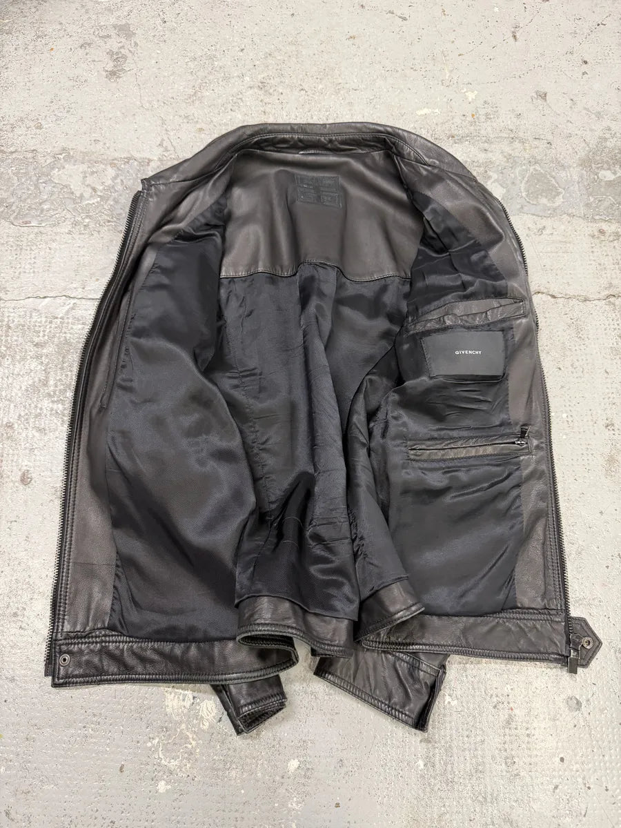 AW2002 Givenchy Black Lamb Leather Jacket NErLBPm 7