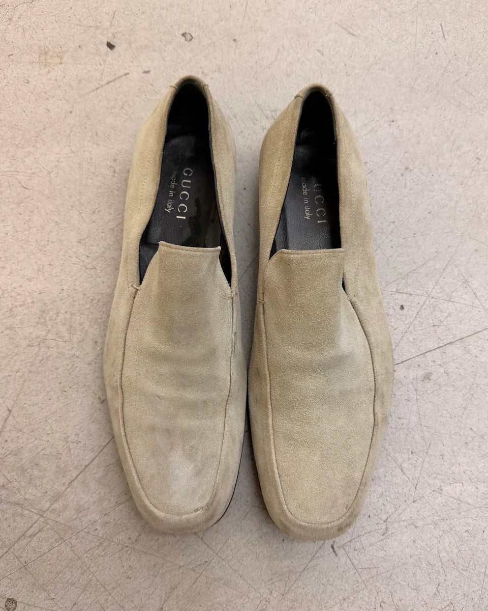 AW2002 Gucci Beige Suede Loafer Shoes by Tom Ford WZalRrU 1