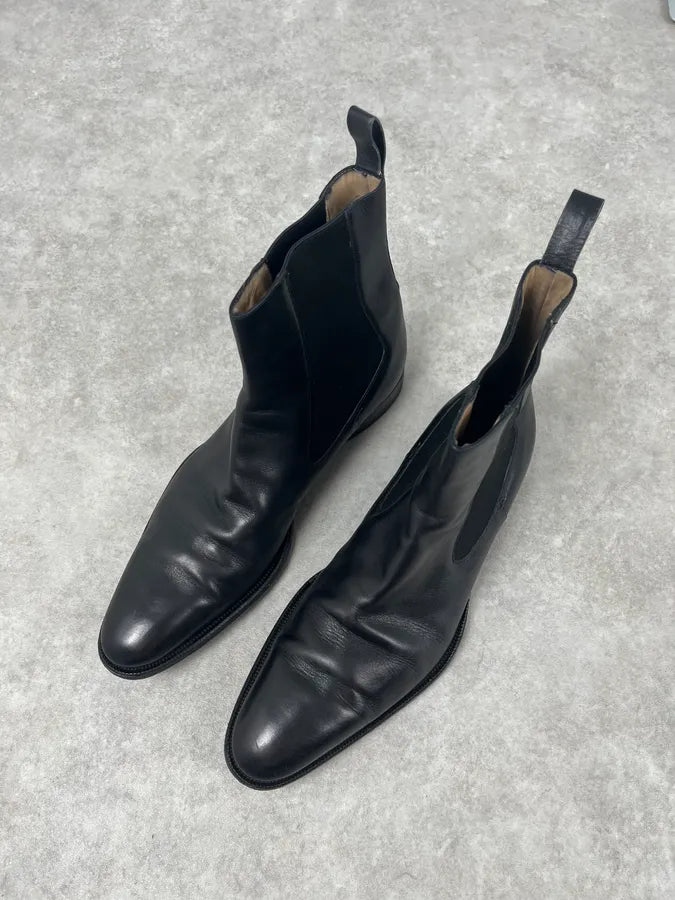 AW2002 Gucci Black Minimalist Leather Boots cOFdwGO 1