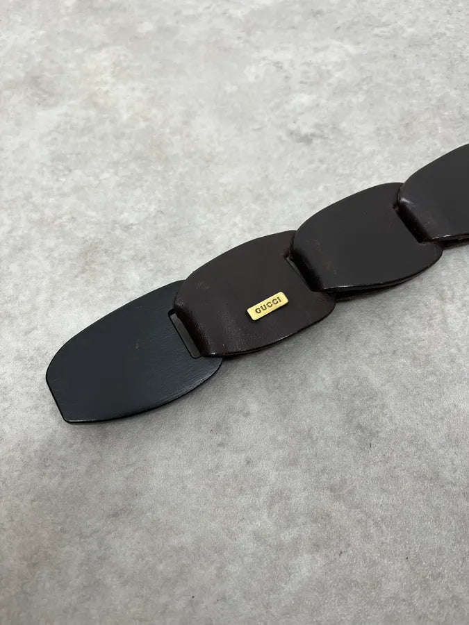 AW2002 Gucci Brown Leather Belt by Tom Ford DaQCcCD 4