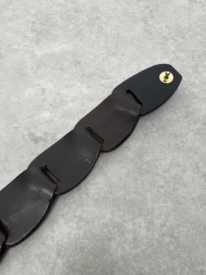 AW2002 Gucci Brown Leather Belt by Tom Ford DaQCcCD 5