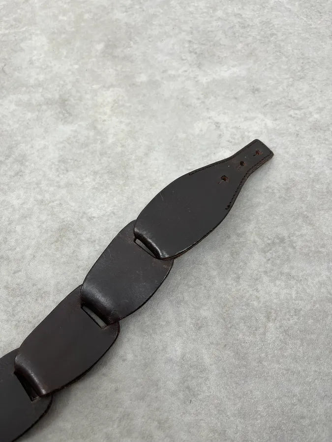 AW2002 Gucci Brown Leather Belt by Tom Ford DaQCcCD 6