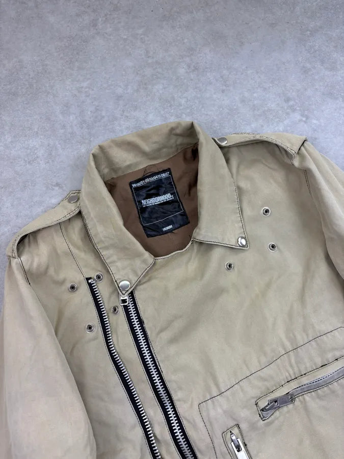 AW2002 Neighborhood Multi Zip Beige Perfecto Jacket yAAMYHB 4