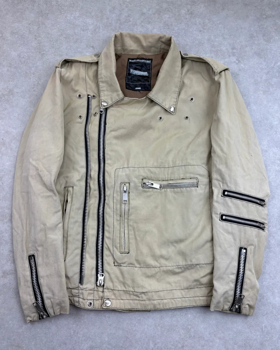 AW2002 Neighborhood Multi Zip Beige Perfecto Jacket yAAMYHB 2