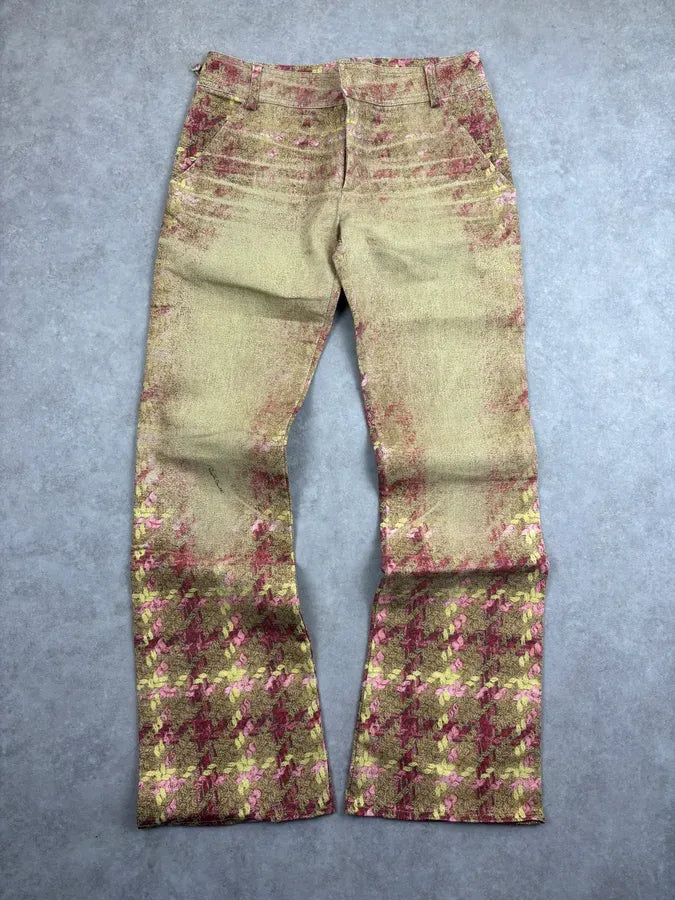 AW2002 Roberto Cavalli Beige Pink Tartan Premium Pants YRtsUVc 0