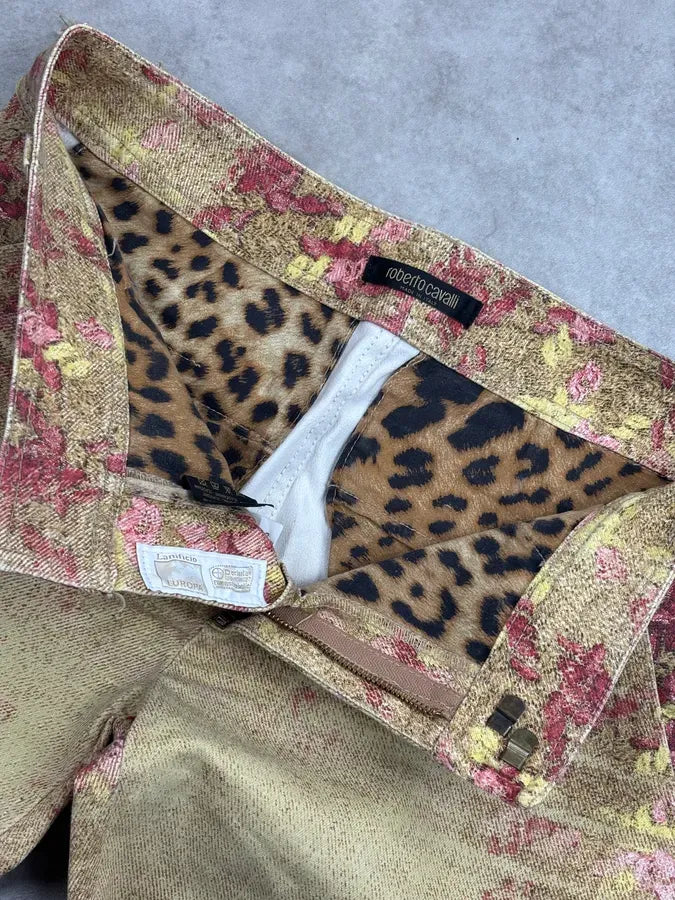 AW2002 Roberto Cavalli Beige Pink Tartan Premium Pants YRtsUVc 11
