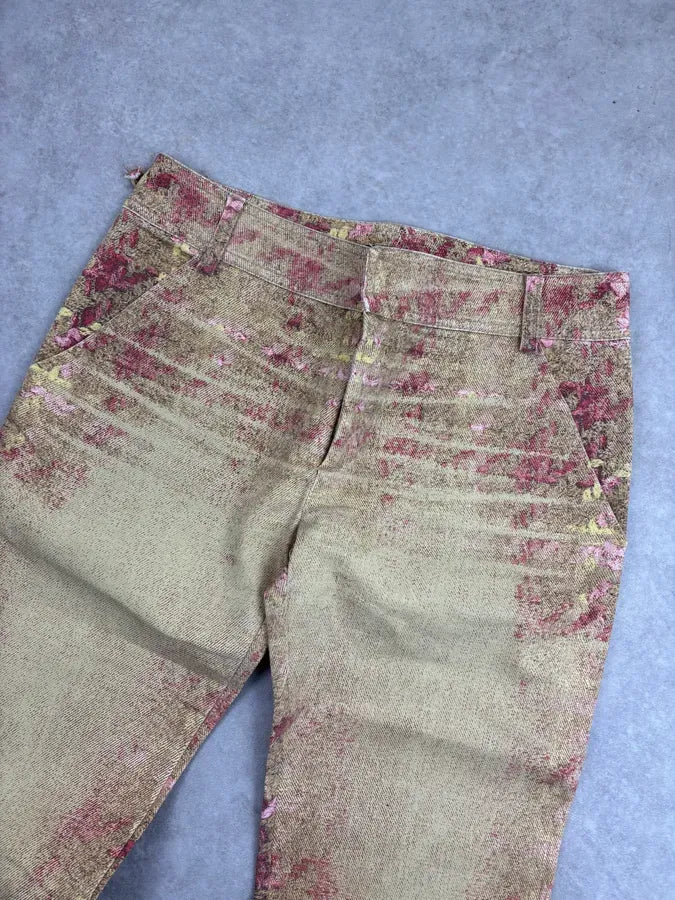 AW2002 Roberto Cavalli Beige Pink Tartan Premium Pants YRtsUVc 4