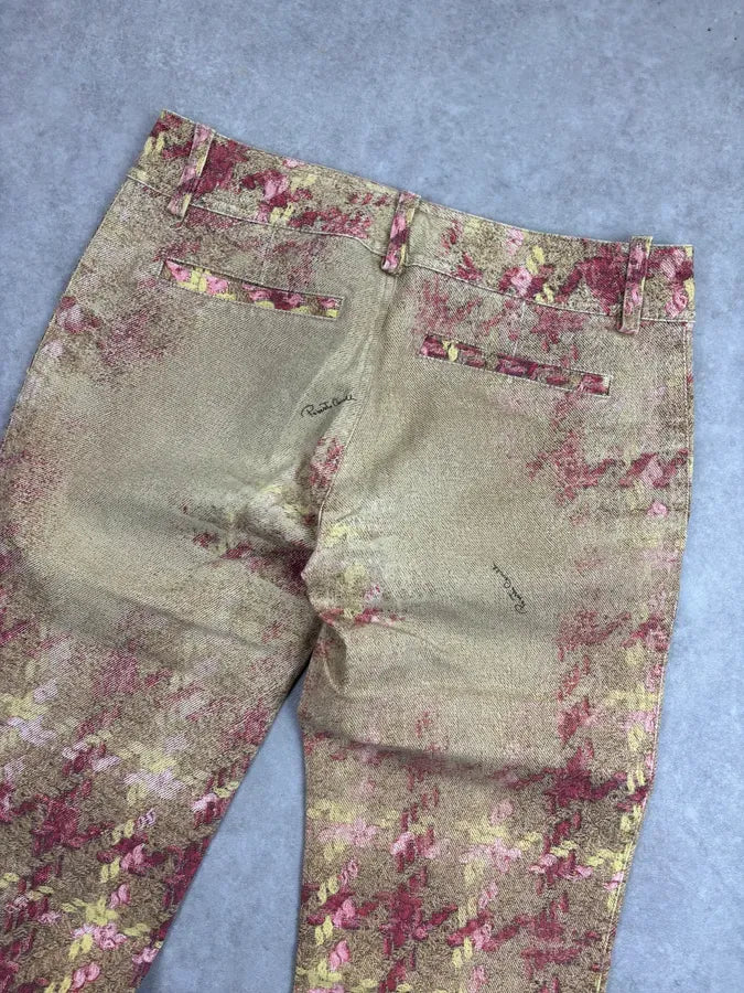 AW2002 Roberto Cavalli Beige Pink Tartan Premium Pants YRtsUVc 6