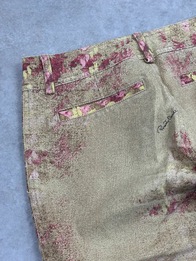 AW2002 Roberto Cavalli Beige Pink Tartan Premium Pants YRtsUVc 7