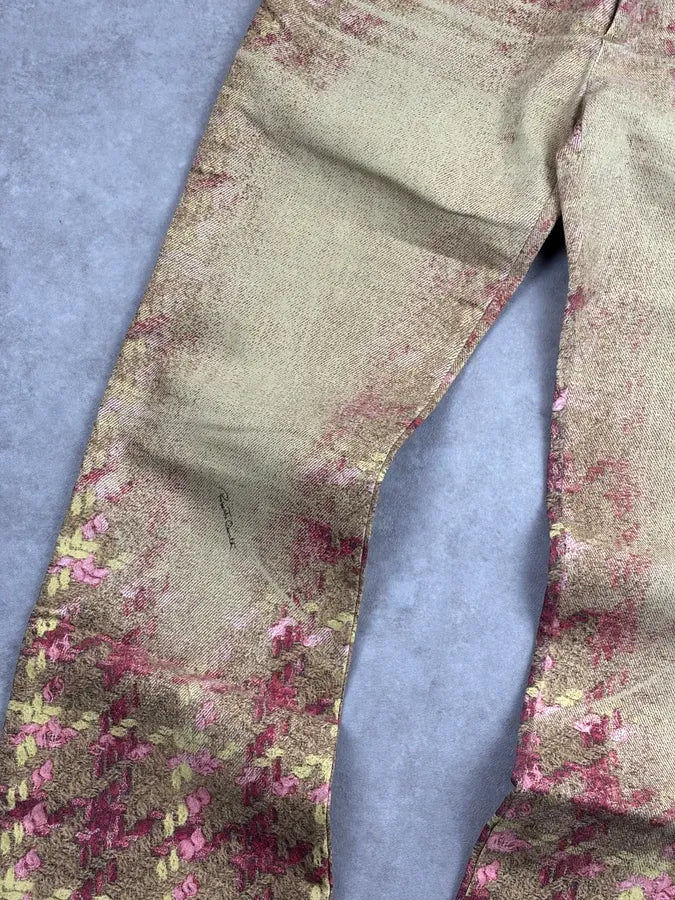 AW2002 Roberto Cavalli Beige Pink Tartan Premium Pants YRtsUVc 8