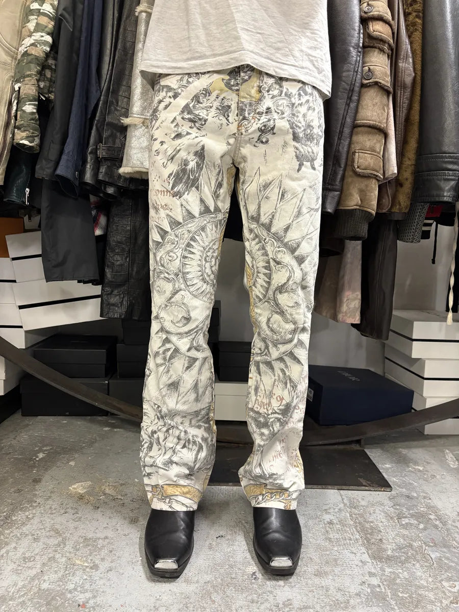 AW2002 Roberto Cavalli Fantasy Astro White Pants rXHAJoH 1