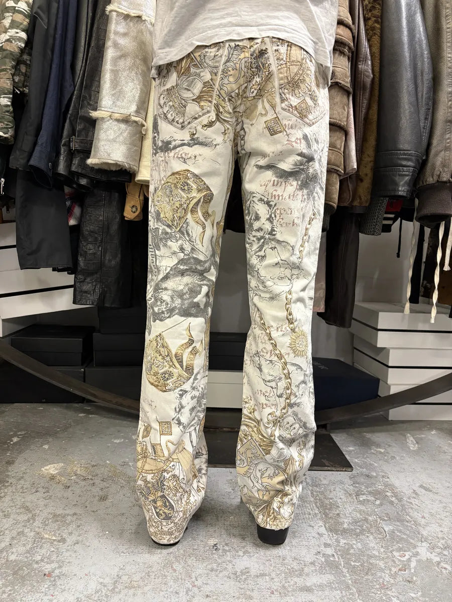 AW2002 Roberto Cavalli Fantasy Astro White Pants rXHAJoH 2