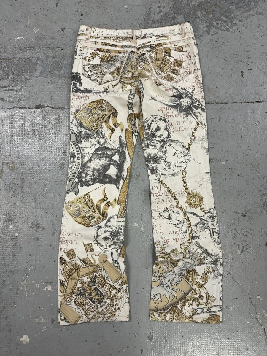 AW2002 Roberto Cavalli Fantasy Astro White Pants rXHAJoH 4