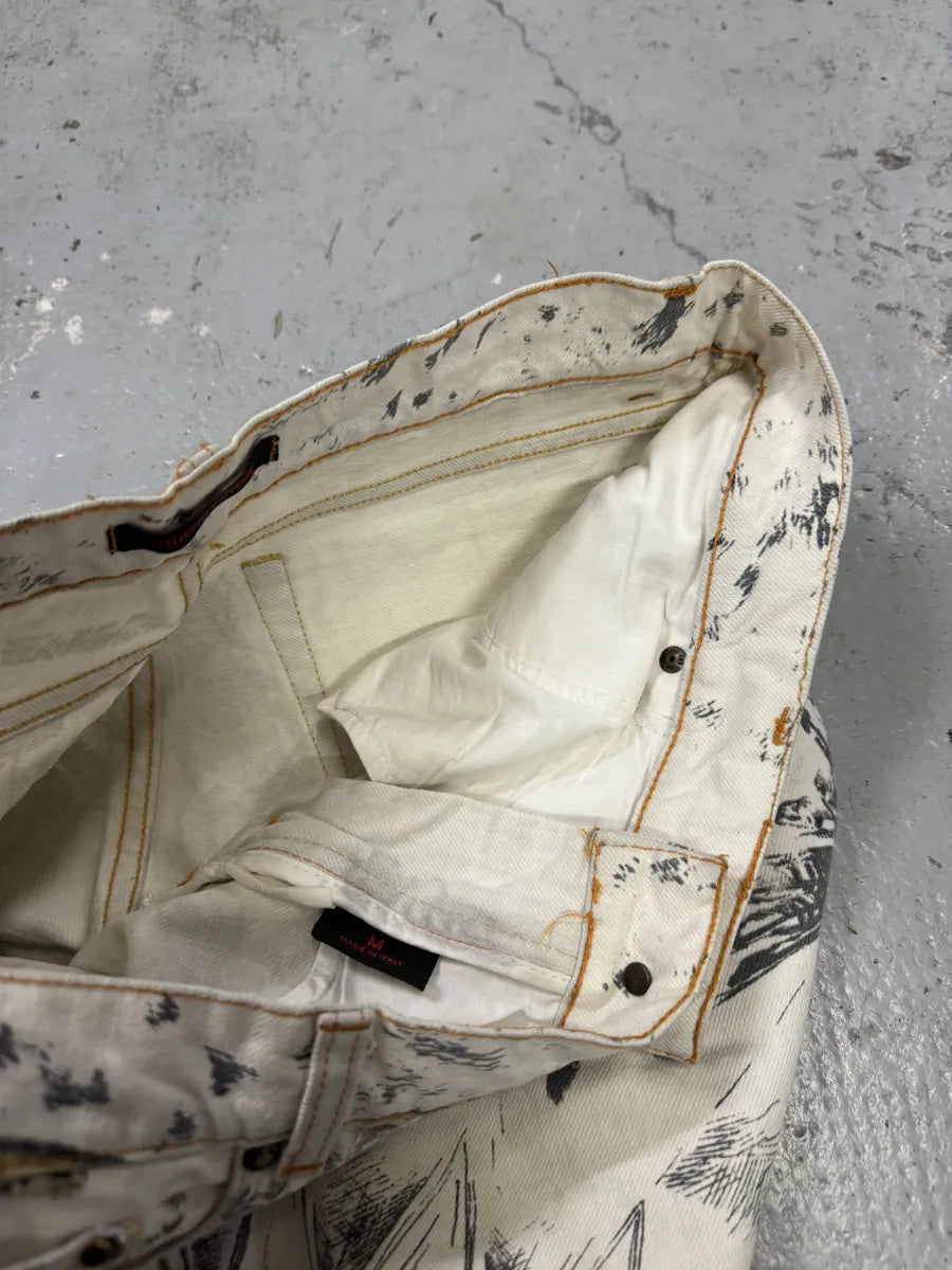 AW2002 Roberto Cavalli Fantasy Astro White Pants rXHAJoH 6