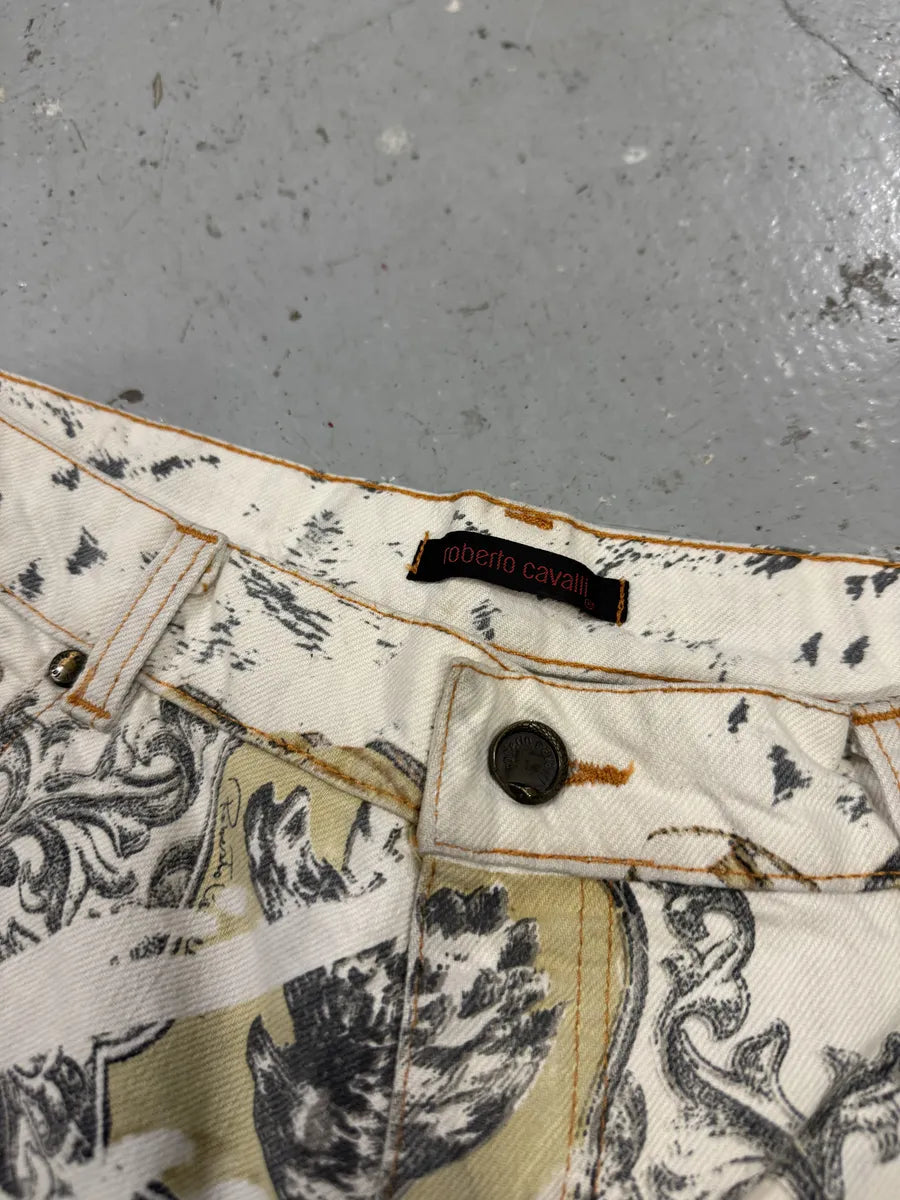 AW2002 Roberto Cavalli Fantasy Astro White Pants rXHAJoH 7