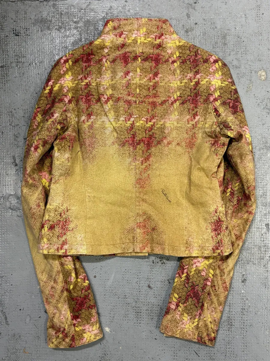 AW2002 Roberto Cavalli Gold Floral Jacquard Jacket HXPTvwO 4