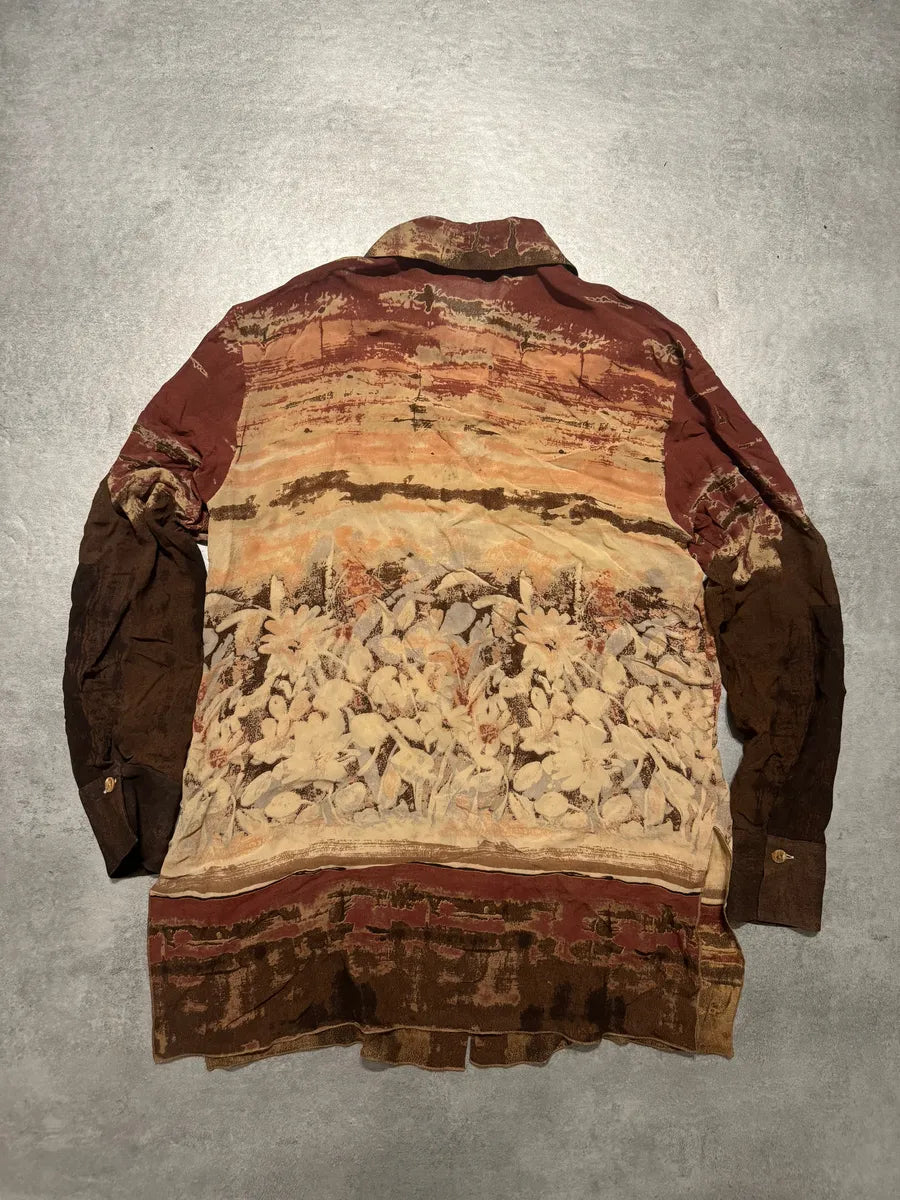 AW2002 Roberto Cavalli Medieval Floral Silk Shirt (S) 1