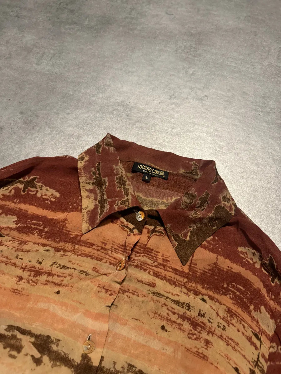 AW2002 Roberto Cavalli Medieval Floral Silk Shirt (S) 3