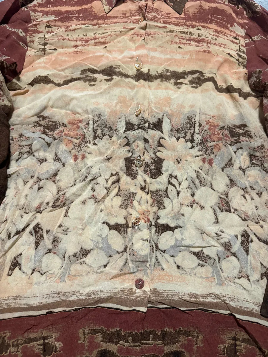 AW2002 Roberto Cavalli Medieval Floral Silk Shirt (S) 4