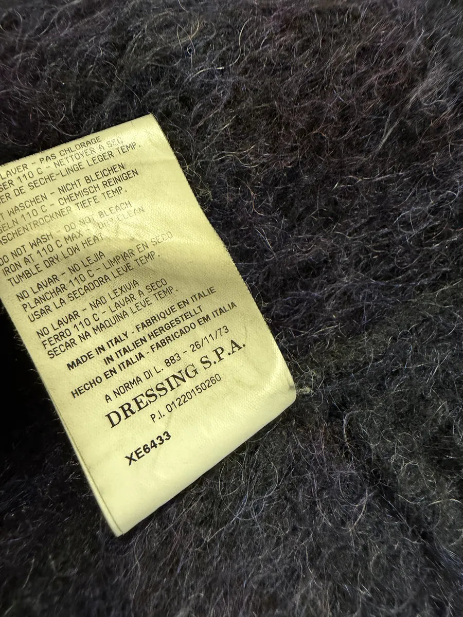 AW2002 Roberto Cavalli Navy Purple Mohair Fur  Royal Cardigan Jacket qXcgWCx 7