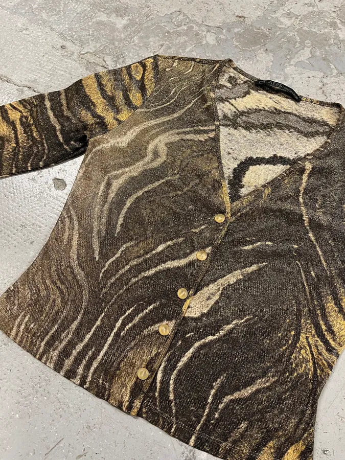 AW2002 Roberto Cavalli Savage Safari Cardigan (M) OQWNEMg 6