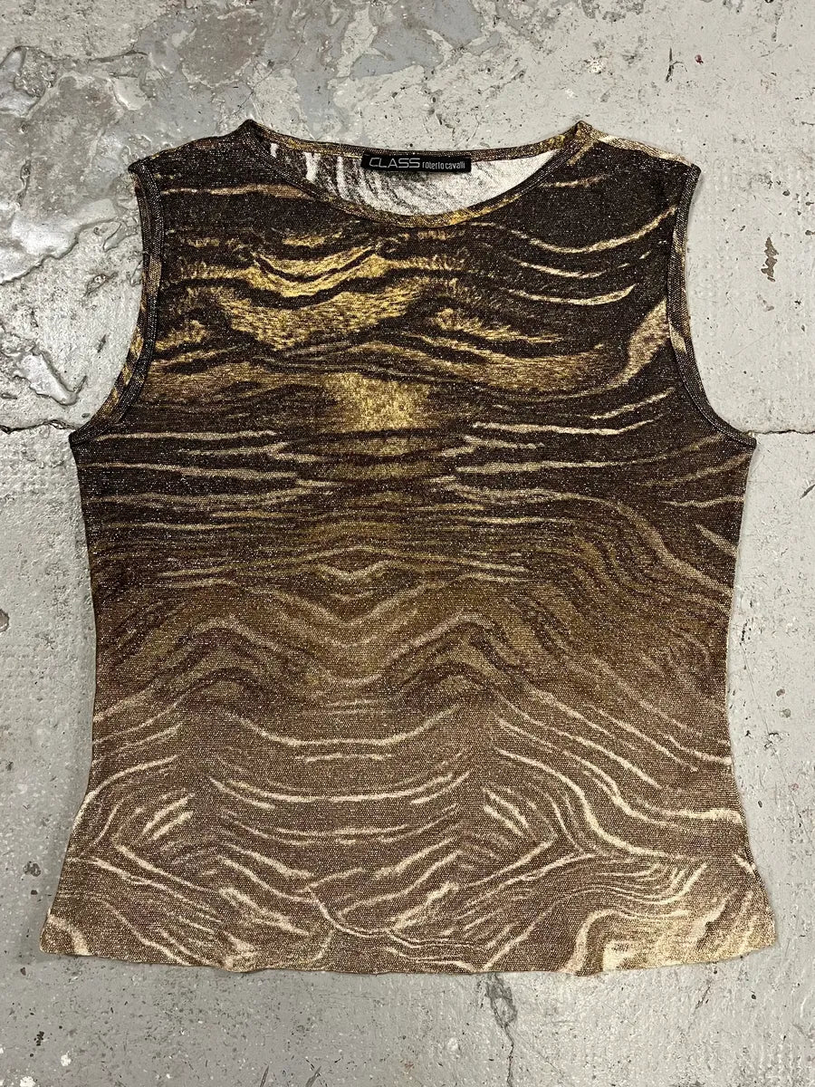 AW2002 Roberto Cavalli Savage Safari Top (S/M) azMaUhq 0