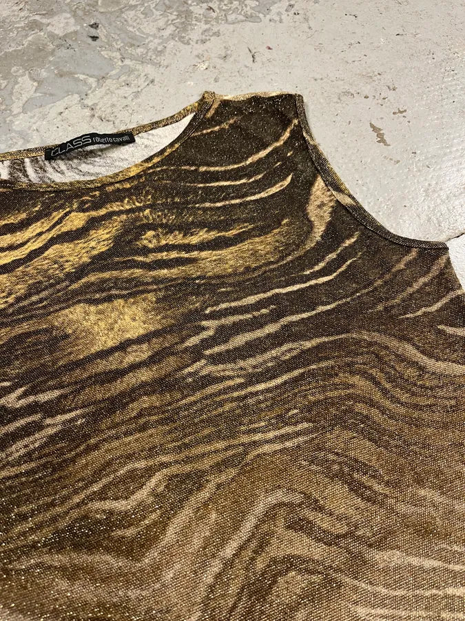 AW2002 Roberto Cavalli Savage Safari Top (S/M) azMaUhq 1