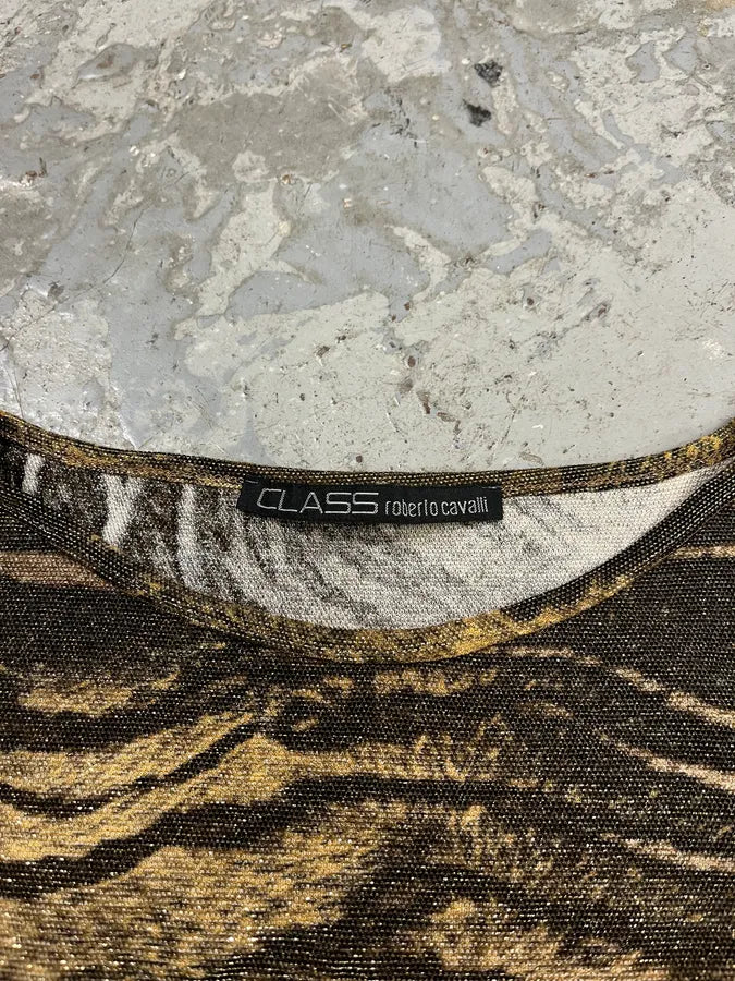 AW2002 Roberto Cavalli Savage Safari Top (S/M) azMaUhq 3