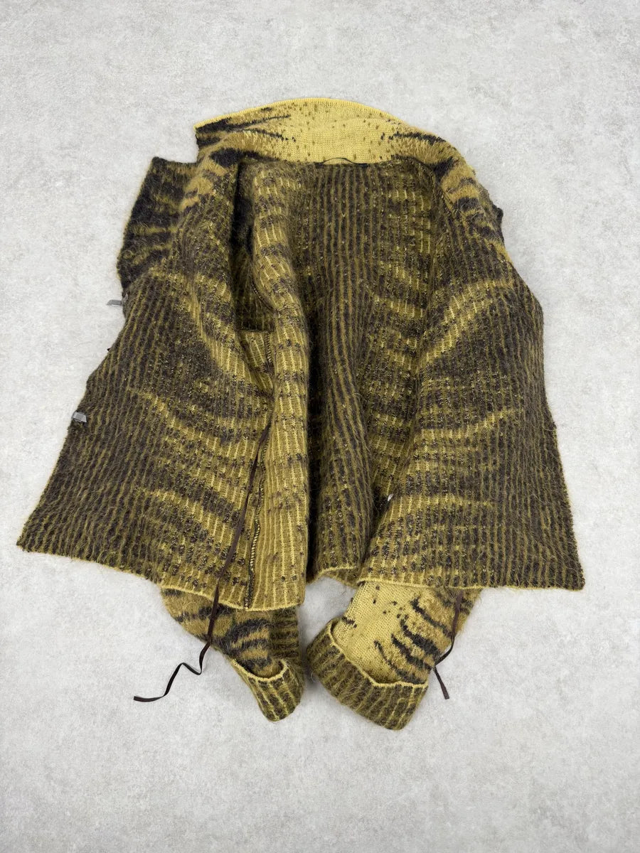 AW2002 Roberto Cavalli Tiger Wool Yellow & Black Cardigan Jacket gPGfhEL 2