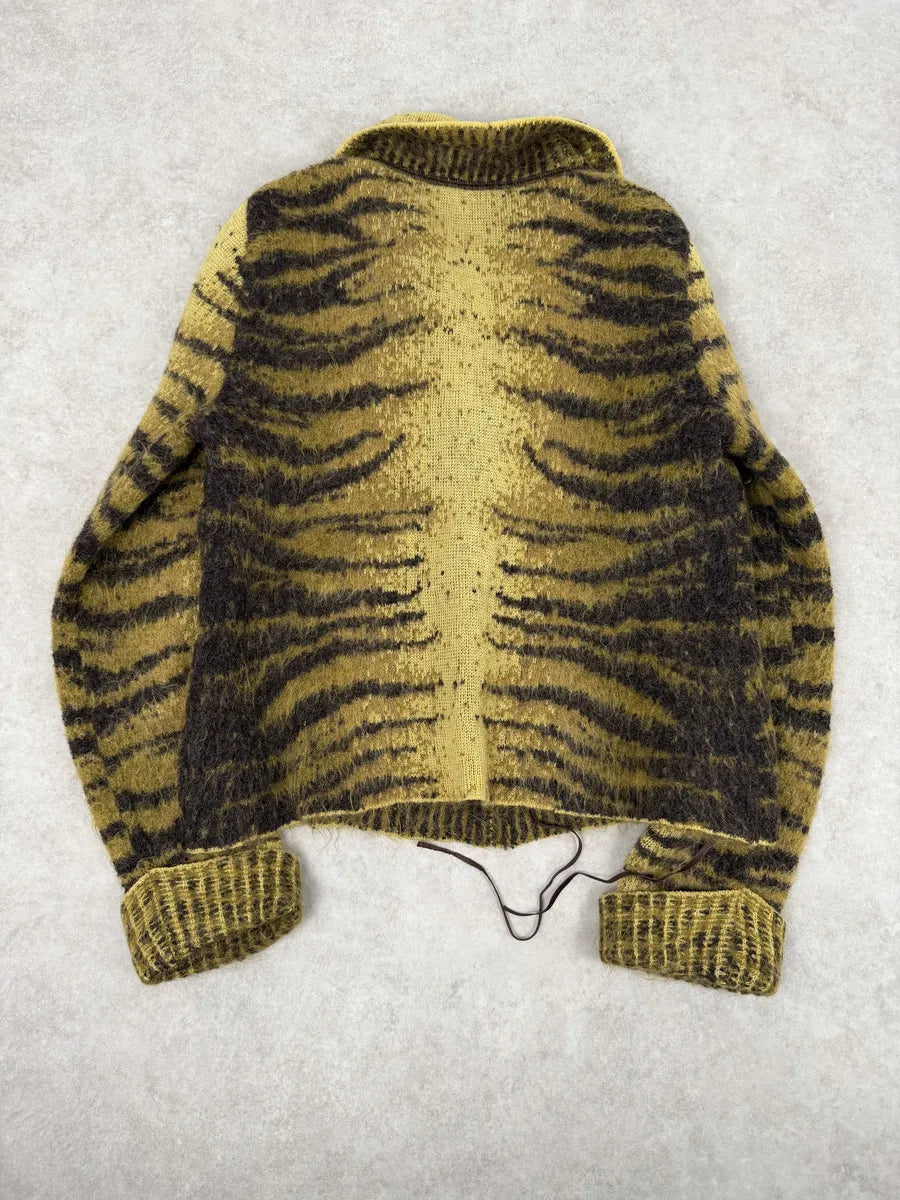 AW2002 Roberto Cavalli Tiger Wool Yellow & Black Cardigan Jacket gPGfhEL 4