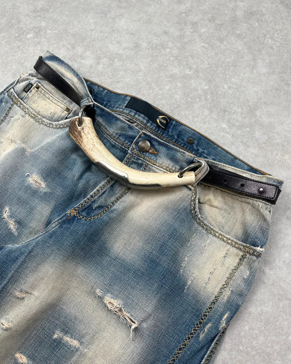 AW2002 Yves Saint Laurent Black Leather Mombasa Belt uwGVLDx 0