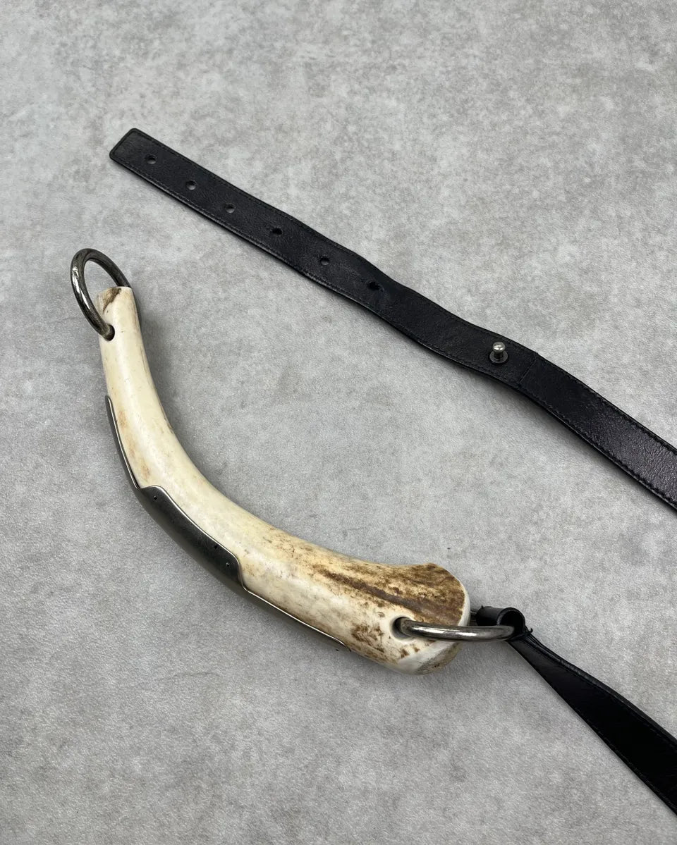 AW2002 Yves Saint Laurent Black Leather Mombasa Belt uwGVLDx 1