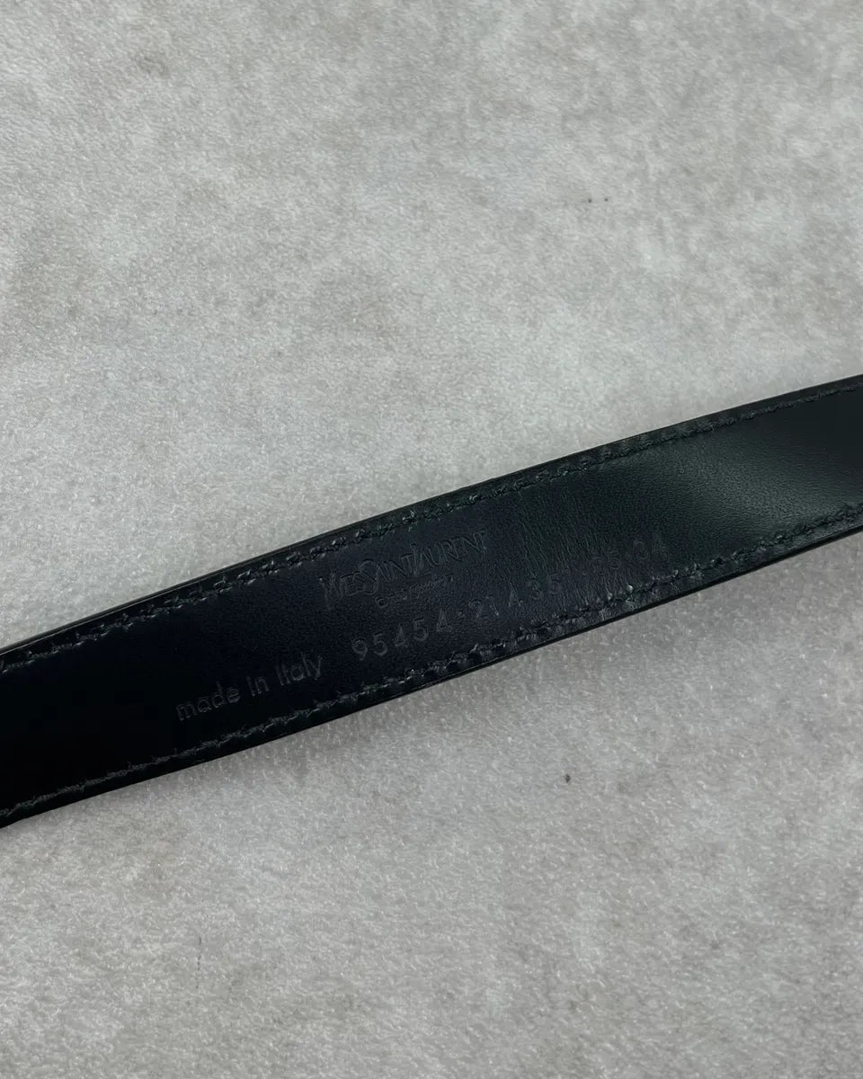 AW2002 Yves Saint Laurent Black Leather Mombasa Belt uwGVLDx 4
