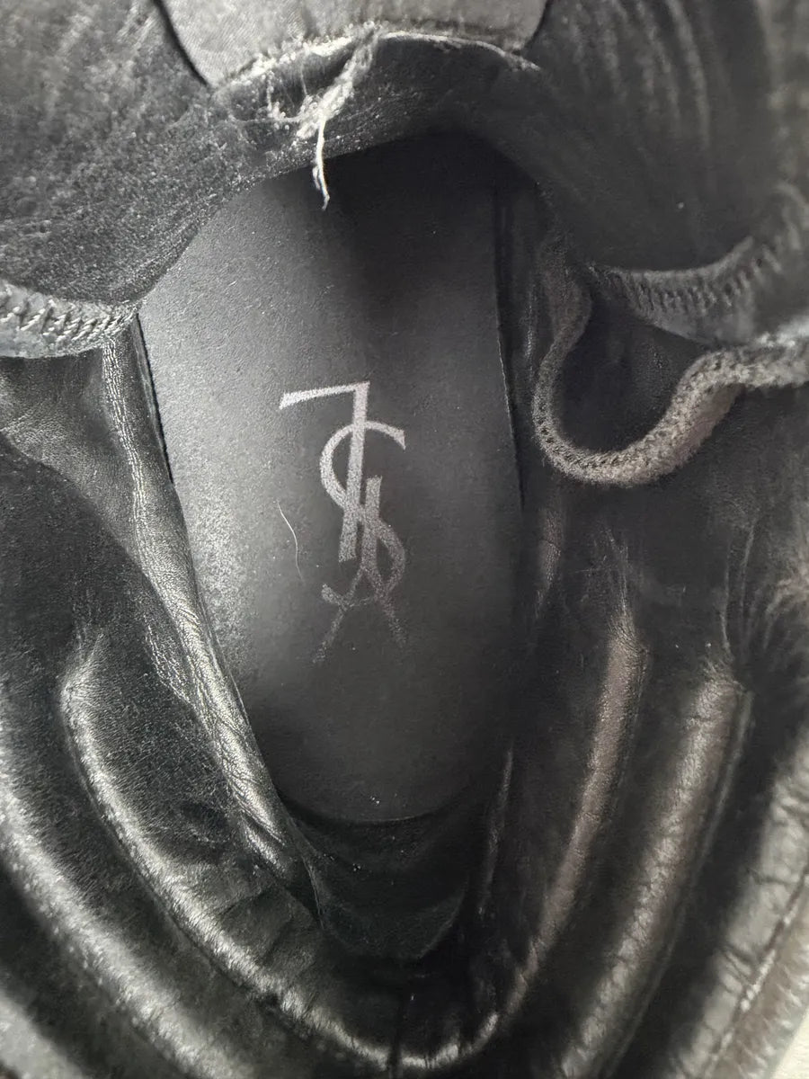 AW2002 Yves Saint Laurent Black Suede Leather High Sneakers eiFUosx 10