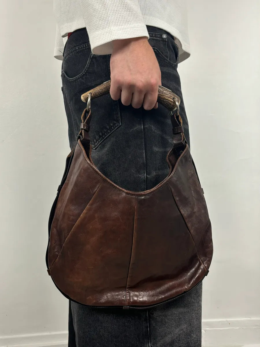 AW2002 Yves Saint Laurent Brown Leather Mombasa Shoulder Bag UnQcukd 1
