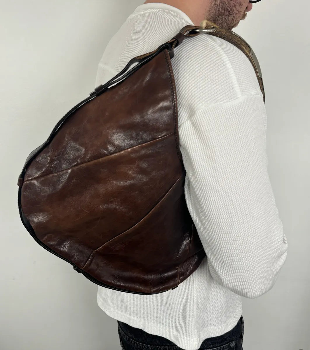 AW2002 Yves Saint Laurent Brown Leather Mombasa Shoulder Bag UnQcukd 2