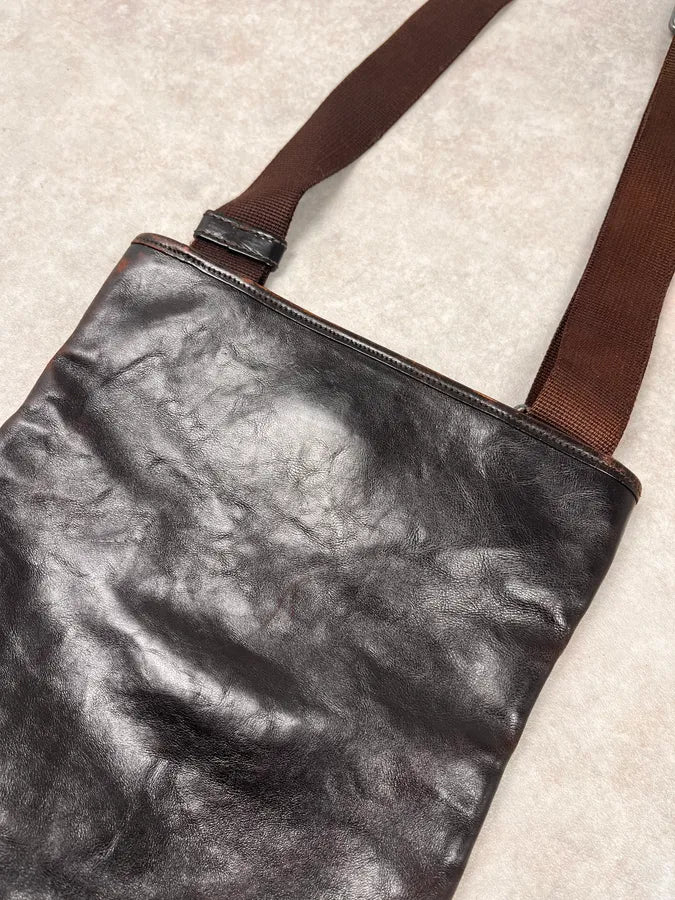 AW2002 Yves Saint Laurent Brown Leather Shoulder Bag yvfPfTd 2