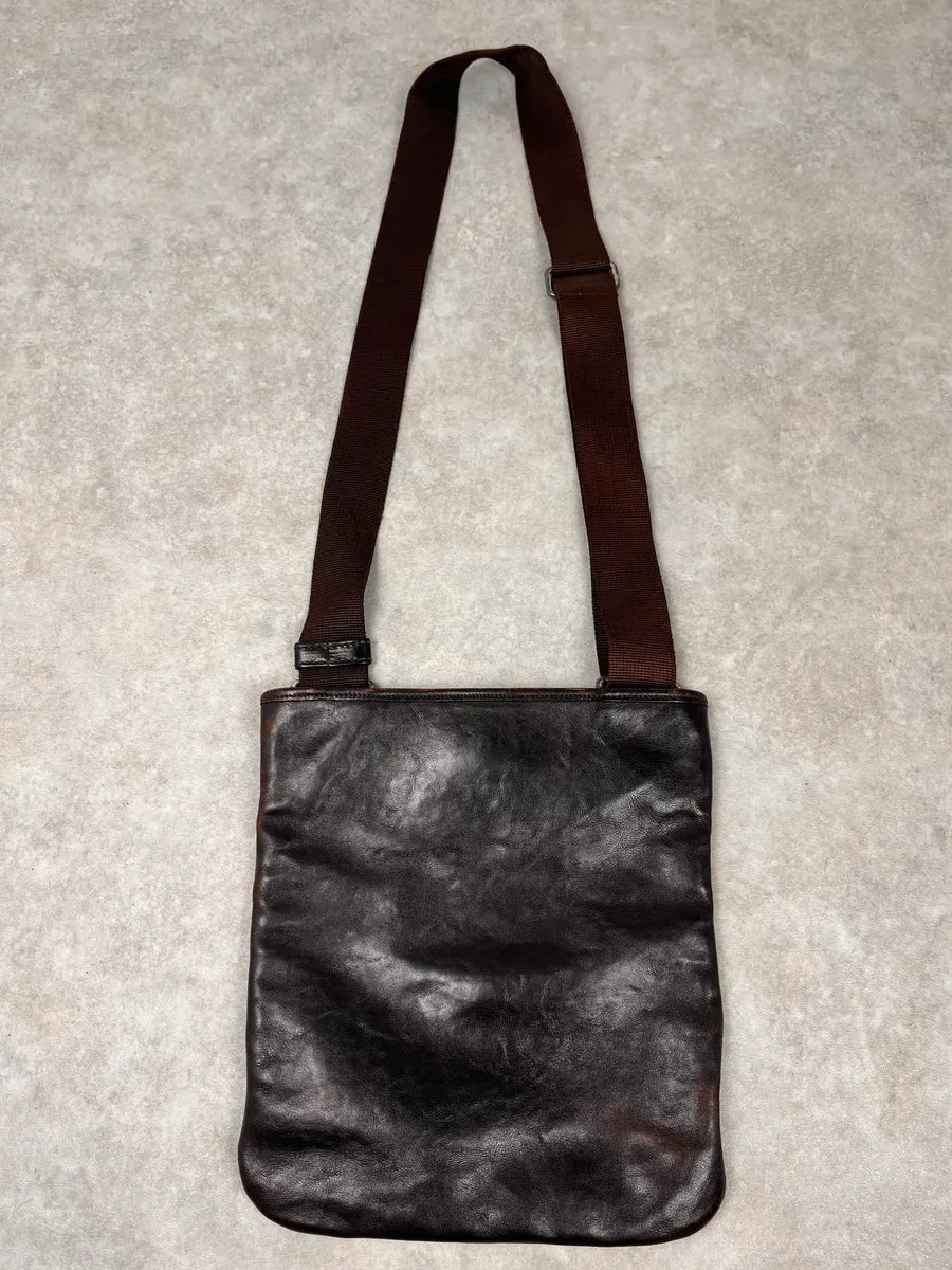 AW2002 Yves Saint Laurent Brown Leather Shoulder Bag yvfPfTd 5