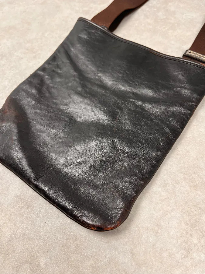 AW2002 Yves Saint Laurent Brown Leather Shoulder Bag yvfPfTd 6